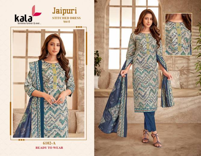 Jaipuri Vol 6 By Kala Daily Wear Cotton Printed Kurti With Bottom Dupatta Wholesale Online
